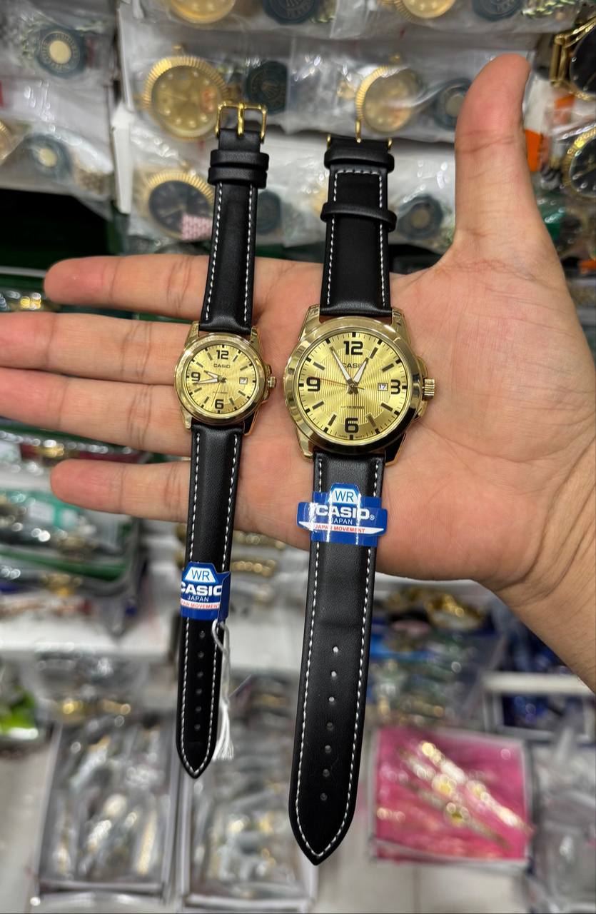 ساعت مچی ست زنانه و مردانه کاسیو Casio بند چرمی اورجینال