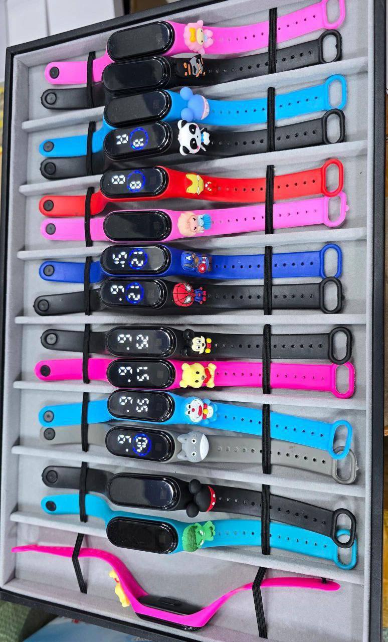 ساعت مچی عروسکی LED لمسی بچگانه (پسرانه،دخترانه) ضد آب فانتزی